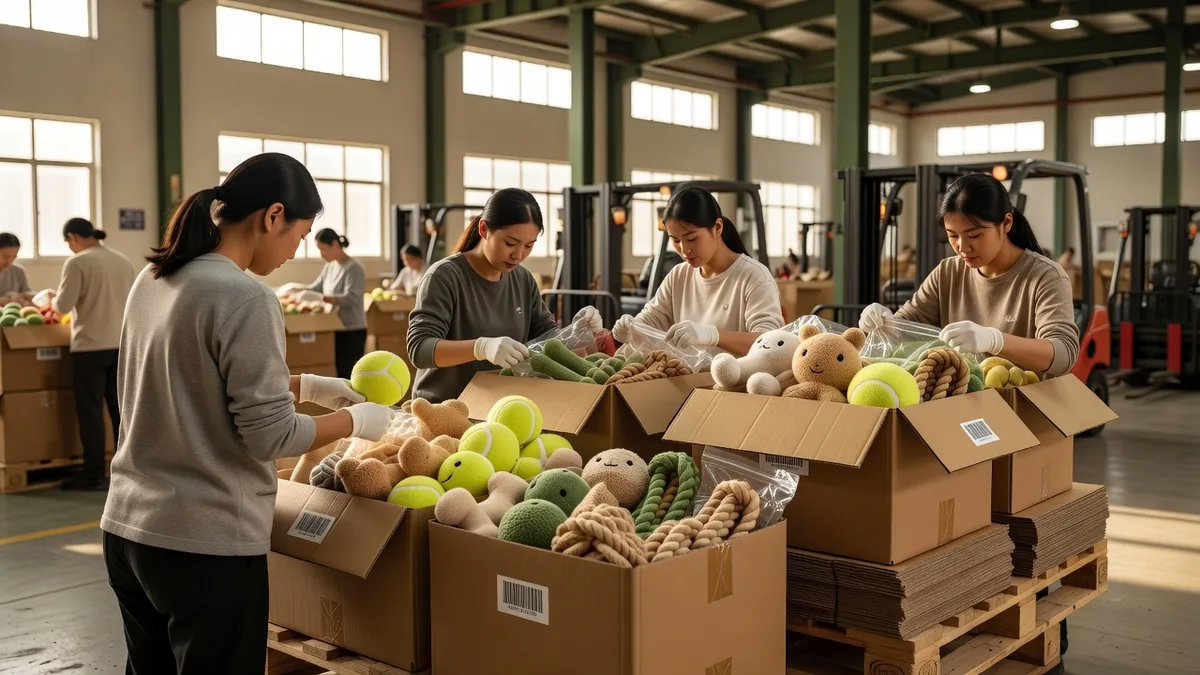Fabriekspack-out van groothandel dierenbenodigdheden met lage MOQ in mastercartons met gesealde polybags en barcodestickers